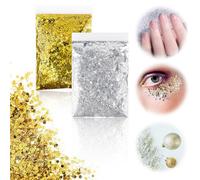 2 Pièces Paillettes Loisirs Creatifs Paillette pour Bougie Paillettes Ongles Paillette Paillette Or Glitter Paillette Ongle Paillette Argenté Paillettes pour Maquillage Manucure Décoration 50g/pcs