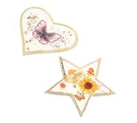 2 Pièces Palette de Nail Art en Résine Étoile Cœur | Surface Lisse, Nettoyage Facile, Léger et Pratique, pour Salon, Maison, Artistes et Passionnés