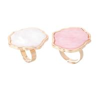 2 Pièces Palettes de Mélange Blanc, en Résine, pour Nail Art | Format Anneau Portable, Forme Délicate et Mini, pour Usage Maison et Événements de Fête