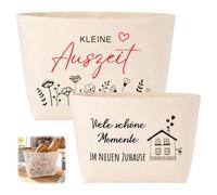 2 Pièces Panier Cadeau en Coton et Lin, Panier de Rangement en Coton et Lin | Sac Cadeau Pain, Panier Cadeau, Panier pour Cadeaux Petite Pause, pour Pendaison de Crémaillère Cadeaux, Anniversaire (Beige)