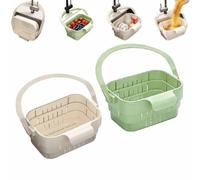 2 pièces Panier de vidange d'évier Suspendu Pliable pour Bain et Cuisine,passoire Alimentaire,Organisateur Grille Evier,Panier Crépine D'évier multifonct pour Fruits Légumes Déchets Restes，V+B