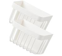 2 Pièces Panier Mural de Rangement Blanc Hips Grosse Capacité | Perçage, Facile à Utiliser, Affiche Petits Objets, Usage Intérieur, Format Mural, Style Discret