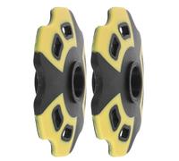 2 Pièces Panier Rond en Nylon pour Bâton de Marche, Neige et Sable | Installation Rapide, Protection la Boue, Soutien Renforcé, Équilibre Amélioré, Jaune Noir