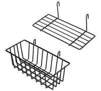 2 Pièces Panier Suspendu Étagère Droite Pot De Fleur Support D'affichage Pour Panneau De Grille De Mur De Fil, Panier À Pain Support De Fer