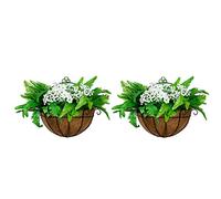 2 Pièces Panier Suspendu Jardinière Panier Paniers Suspendus pour Plantes, Jardinières Suspendues Plein Air, Panier Suspendu pour Décorations Jardin Pot Fleurs Mural Paniers Suspendus Extérieurs