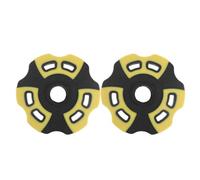 2 Pièces Paniers à Boue Ronds, Nylon Noir Jaune | Installation et Retrait Faciles, Soutien Anti-enfoncement, Forme Flocon, Adaptés aux Embouts de Béquilles et Marche Hivernale