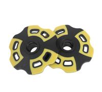 2 Pièces Paniers Ronds en Nylon, Anti-enfoncement | Installation et Retrait Faciles, Forme Flocon Jaune et Noire, Adaptés aux Sentiers Sablonneux, Surfaces Glacées, Trekking,