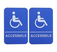 2 Pièces Panneau D’accessibilité Fauteuil Roulant, Plastique Ada | Visible et Résistant aux Intempéries, pour Entrées et Zones Accessibles, École ou Restaurant