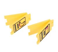 2 Pièces Panneau de Bureau Double Face en Plastique Jaune | Plaque de Prudence Miniature, Design Accrocheur, Usage Business, Messages Visibles et Clairs