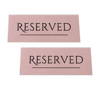 2 pièces Panneau de Table Recto Verso Réservé en Acrylique, Rose | Format Chevalet, Zone Nom Dédiée, Lecture Double Face, pour Mariages, Banquets et Restaurants