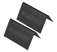 2 Pièces Panneau de Table Réservée en Acier Inoxydable, Noir | Design Triangulaire Inversé Empilable, Signalisation Simple pour Tables et Sièges, Hôtels, Banquets