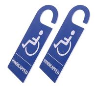 2 Pièces Panneau Handicapé en PVC Bleu, Symbole Fauteuil Roulant, | Marquage Handicap Visible, Sécurité Renforcée, Usage Extérieur, pour Allées, Garage et Stationnement