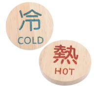 2 Pièces Panneau Indicateur Chaud Froid en Bois | Lisible de Loin, Notice Lumineuse, Pose Facile, Style Simple, Finition Soignée, Usage Boutique et Extérieur
