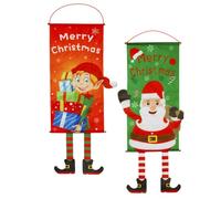 2 Pièces Panneau Joyeux Noël Accroché, Banderole Festive