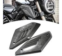 2 Pièces Panneau Latéral de Moto,Couvercle Admission Air Protection,ABS Réservoir Gaz Bouchon Remplissage Huile Coque pour CB650R 2019-2021(Imitation Fibre Carbone)