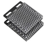 2 Pièces Panneau Réflecteur Carré Noir, Rétro-réfléchissant | ABS Acrylique, Haute Compatibilité et Résistance aux Intempéries, Usage Sécurité Routière et Signalisation