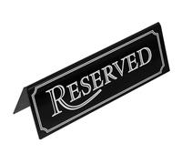 2 Pièces Panneau Réservé pour Table, Recto Verso Élégant | Cadre Noir Bord Blanc, Usage pour Chaises et Tables, Hôtels, Banquets, Conférences