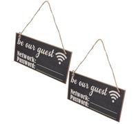 2 Pièces Panneau Wifi en Bois Style Tableau Noir pour Mot de Passe | Plaque Décorative Noire, Partage Pratique du Code, Installation Simple, Usage Maison ou Cafés