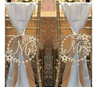 2 pièces Panneaux de chaise de mariage, Panneaux de chaise Monsieur et Madame, Convient pour les décorations de surprise de fête de mariage, Décorations de mariage, Décorations de fête de pelouse exté