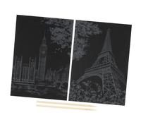 2 Pièces Papier à Gratter Noir DIY, Dessin Créatif Bâtonnet | Création Facile, Décoration Murale Maison, Œuvre Prête à Encadrer, Activité Artistique pour Adultes, Enseignants
