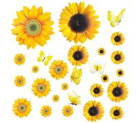 2 Pièces Papier Peint, Tournesol Papier Peint Autocollant, Imperméable Papier Peint Fleuri, Stickers Poubelle, Stickers Muraux Fleurs Convient aux Murs, Portes, Paniers, Réfrigérateurs