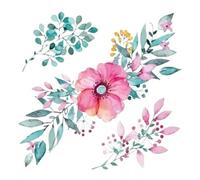 2 pièces papillon fleurs colorées autocollants de tatouage Lotus nénuphar pivoine Art corporel faux tatouage temporaire for les femmes(002)