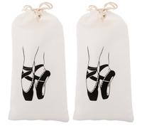 2 Pièces Paquet à Chaussures de Pointe Ballet à Cordon, Motif 4 | Tissu Canvas, Fermeture par Cordon, pour Rangement au Vestiaire et Voyage, Protège les Pointes