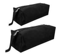 2 Pièces Paquet à Outils Noir en Tissu Oxford, Ferm et ure Éclair