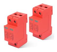 2 pièces Parafoudre Solaire, Parafoudre Panneau Solaire, Parafoudre Photovoltaique, 2P 40KA avec Signal à Distance CC Foudre Ménage Dispositif Protection Montée Subite(DC 1000V)