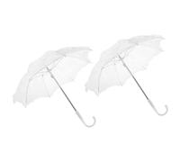 2 Pièces Parapluie en Dentelle Blanc Romantique, Accessoire Photo | Acier, Plastique et Dentelle, Style Classique Élégant, pour Demoiselles D'honneur, Scènes, Théâtre et Thé