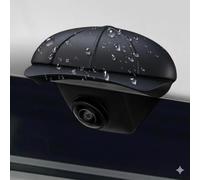 2 Pièces Pare-Pluie Caméra Recul de Voiture pour Ford Tourneo Courier II AB Bj. 2023, Couvercle Objectif Arrière Protecteur Météo Visière Auvent Flexible,Black