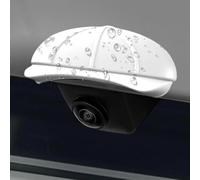 2 Pièces Pare-Pluie Caméra Recul de Voiture pour Renault 5 e-Tech (2024+), Couvercle Objectif Arrière Protecteur Météo Visière Auvent Flexible,White