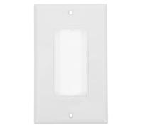 2 Pièces Passe-brosse Mural 120mm en Pc, Plaque Blanche | Insert de Panneau à Brosse, Gestion Ordonnée des Fils, Limite L’enchevêtrement, Usage Maison et Salle