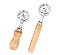 2 Pièces Pasta and Ravioli Cutting, Rouleau Découpe Pâte, Coupe Ravioli avec Manche en Bois, Roue à Pâtisserie pour Pizza, Coupe pate, Patisserie, Pâtes et Desserts, Outil de Cuisine Maison Créatif