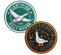 2 Pièces Patchs D'Oie Colorés, Patchs D'Oie Drôles, Patchs De Broderie D'Animaux De Dessin Animé, Patchs Thermocollants Pour Vêtements, Patchs De Couture, Adaptés Aux Jeans, Sacs À Dos, Chapeaux