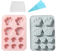 2 Pièces Patte De Chien De Chiot De Différentes Tailles, Moules En Silicone, Mini Empreinte De Patte D'Animal De Compagnie, Anti-adhésif, De Qualité Alimentaire, Moule En Silicone Pour La Fabrication