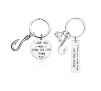 2 Pièces Pêche À La Pêche, Porte-Clés Créatif, Porte-Clés Amusant, Porte-Clés en Acier Inoxydable, Porte-Clés Cadeau.