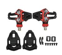 2 pièces pédales de vélo autobloquantes, pédales automatiques Noires en Alliage de Fibre de Carbone, pédales de vélo de Route de Montagne légères et durables avec Plaque de