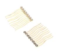 2 Pièces Peigne à Cheveux Décoratif à Perles et Cristaux | Accessoire Portable, pour Frange et Mèches Latérales, Usage Quotidien, Tenue de Fête