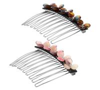 2 Pièces Peigne à Cheveux Fleuri, Style Minimaliste | Ornement Cristal, Maintien Antidérapant, pour Mèches Latérales et Frange, Soirées, Mariages