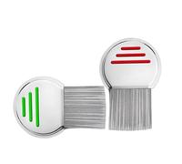 2 Pièces Peigne à Dents en Acier Inoxydable,Peigne anti,poux extra fine pour eliminer les poux de tête(Rouge et vert)