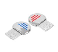 2 Pièces Peigne à Dents en Acier Inoxydable,Peigne anti,poux extra fine pour eliminer les poux de tête(Rouge et bleu)