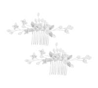 2 Pièces Peigne à Fleurs Blanc en Argile Polymère | Accessoire Mariage et Célébration Formelle, Léger, Solide, Sûr, pour Mariée et Femmes, Esprit Bohème Romantique