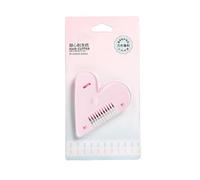 2 Pièces Peigne à Franges Cœur Portable en Plastique Métal | Outil de Coupe Pratique, Rainure Antidérapante, Prise Confortable, Coloris Rose, Usage Quotidien Style Aléatoire