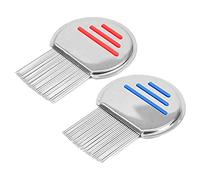 2 Pièces Peigne à poux, Poux extra fin en acier inoxydable, Eliminer les poux et les pellicules pour tous les types de cheveux, Pour Bébés, Enfants, Adultes et Animaux de Comp