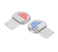 2 Pièces Peigne anti poux,Peigne anti,poux extra fine pour eliminer les poux de tête(Rouge et bleu)