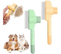 2 Pièces Peigne Anti Puces pour Chat,Auto-nettoyant Peigne d'Épilation Animaux Compagnie Multi-usages Peigne Chat,Peigne Anti Poux pour Animaux de Compagnie Toilette des Poils Courts et Longs