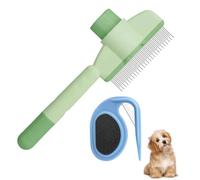 2 Pièces Peigne autonettoyant pour animaux de compagnie, avec fonction autonettoyante, peigne anti-puces pour chiens, Peigne de Toilettage pour Chat avec bouton de déverrouillage Peigne Pour Chien