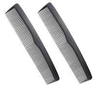 2 Pièces Peigne Cheveux Fin, Homme, Peigne en Carbone Antistatique, Coiffeur, Coiffure et Maison, Dents Larges + Fines, 18.7cm