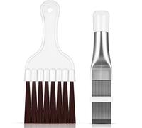 2 Pièces Peigne d'Aileron de Condensateur de Climatiseur, Brosse de Nettoyage à Ailettes Nettoyeur d'Ailettes de Climatiseur Nettoyage de Bobines de Réfrigérateur Outil de Radiateur d'Évaporateur